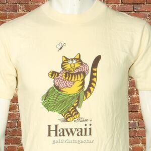 70s Vintage Crazy Shirts Kliban Hawaii Cat Tee T Shirt S
